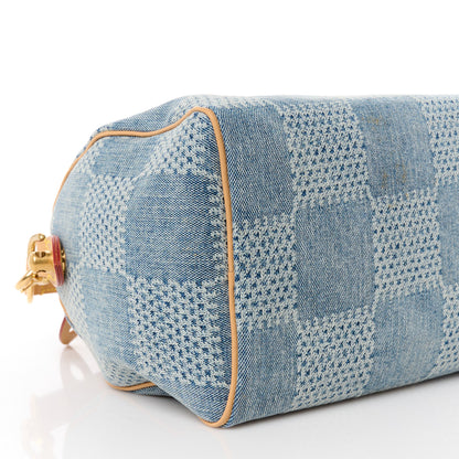 Louis Vuitton Damier Denim 3D Speedy Bandouliere 25 Bleu 9 of 10