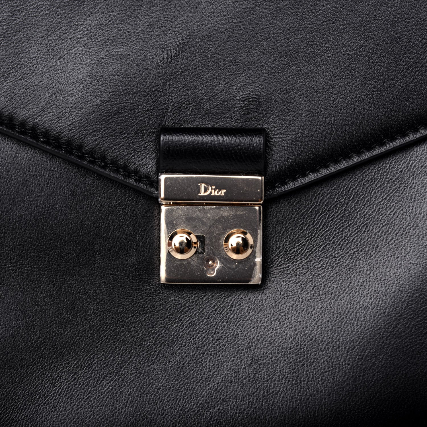 Christian Dior Calfskin Envelope Chain Clutch Black 11 of 12