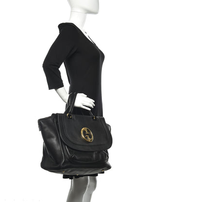 Gucci Pebbled Calfskin Medium 1973 Top Handle Satchel Black 2 of 19