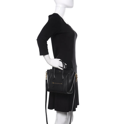 Celine Smooth Calfskin Nano Luggage Black 3 of 13