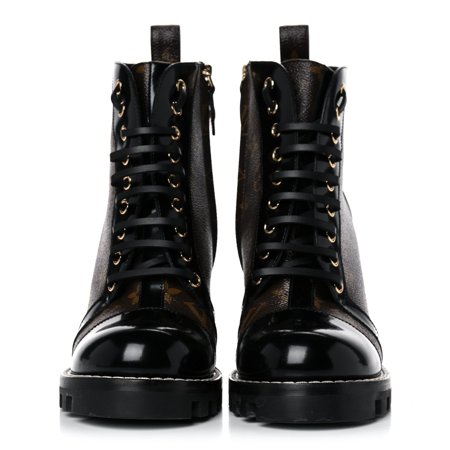 Louis Vuitton Patent Calfskin Monogram Star Trail Ankle Boots 39 Black 2 of 11