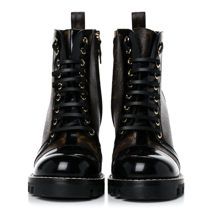 Louis Vuitton Patent Calfskin Monogram Star Trail Ankle Boots 39 Black 2 of 11