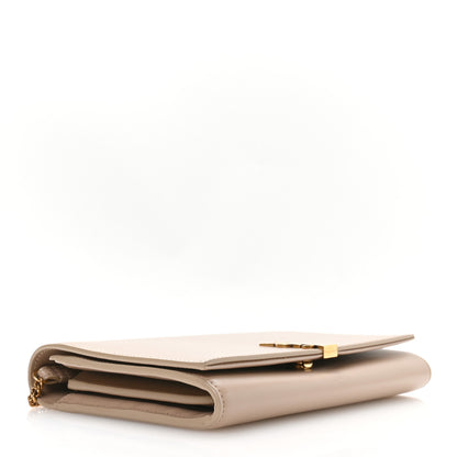 Saint Laurent Glossy Calfskin Monogram Chain Wallet  Dark Beige 4 of 10