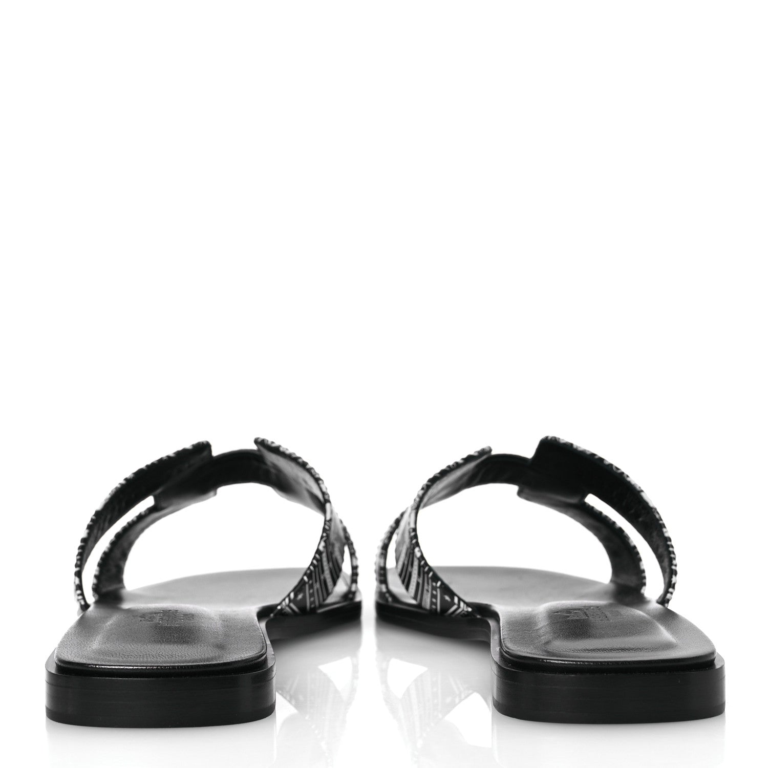 Hermes Calfskin Astrologie Bandana Oran Sandals 36.5 Black 6 of 13