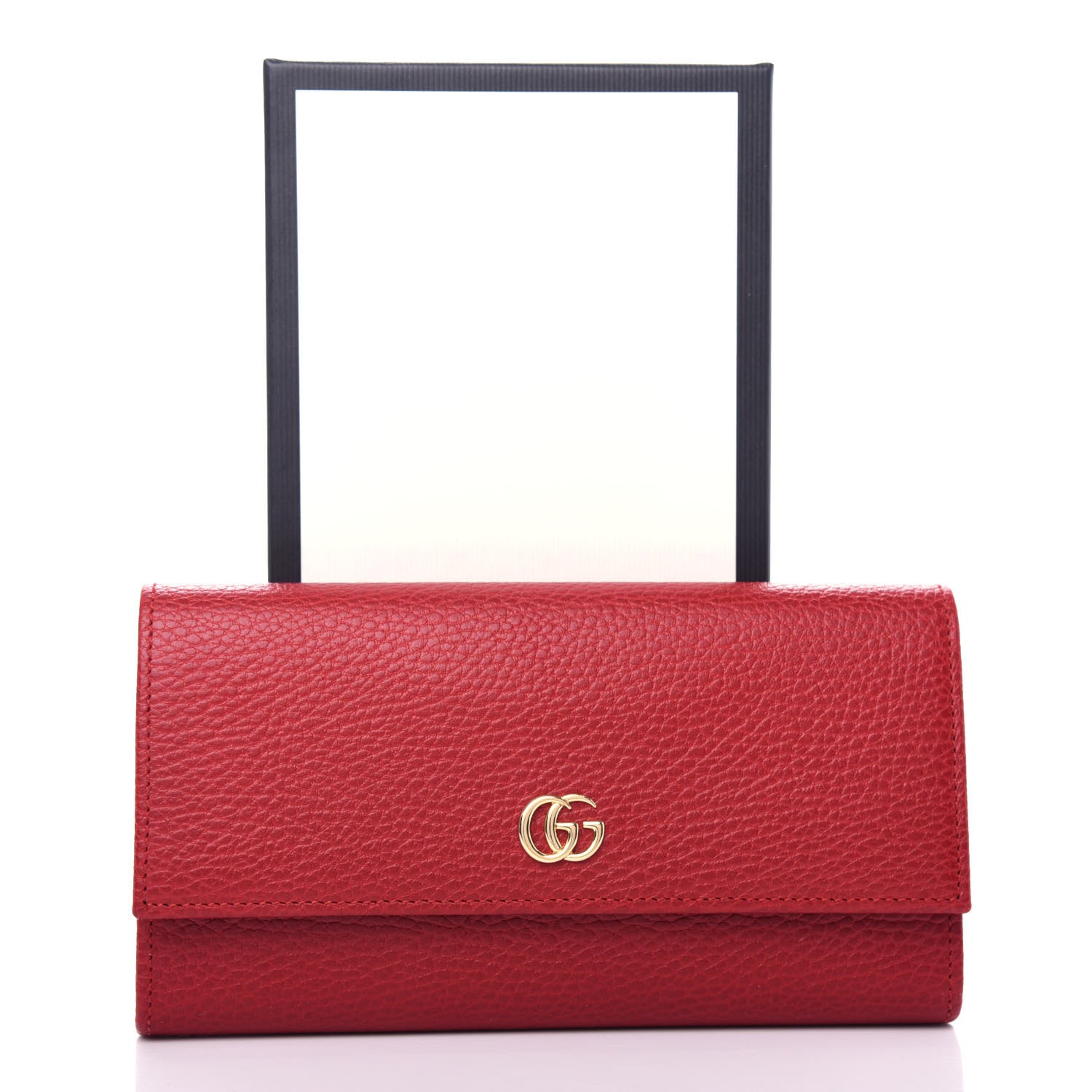 Gucci Dollar Calfskin GG Marmont Continental Wallet Hibiscus Red 8 of 8