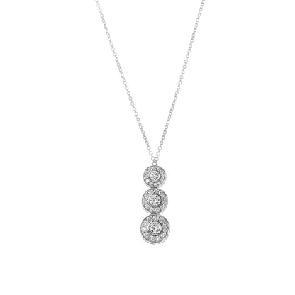 Tiffany Platinum Diamond Triple Circlet Pendant Necklace 4 of 7