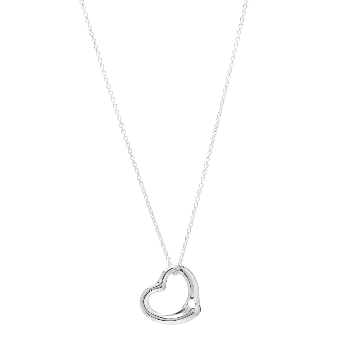 Sterling Silver 22mm Elsa Peretti Open Heart Pendant Necklace