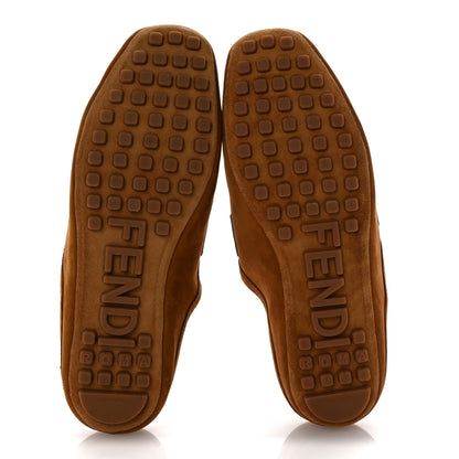 Fendi Suede Shearling Baguette Mules 38 Caramello Latte 6 of 10