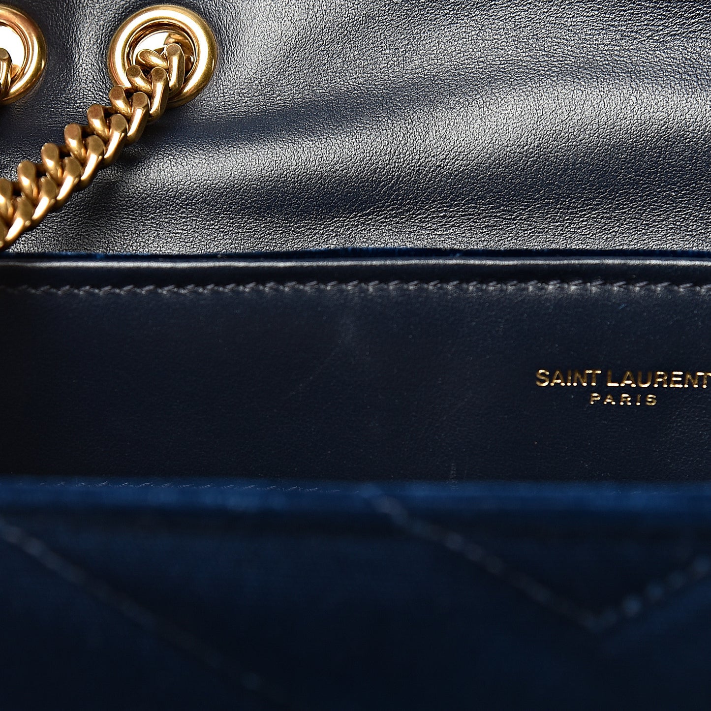 Velvet Y Quilted Monogram Small Loulou Chain Satchel Medium Blue