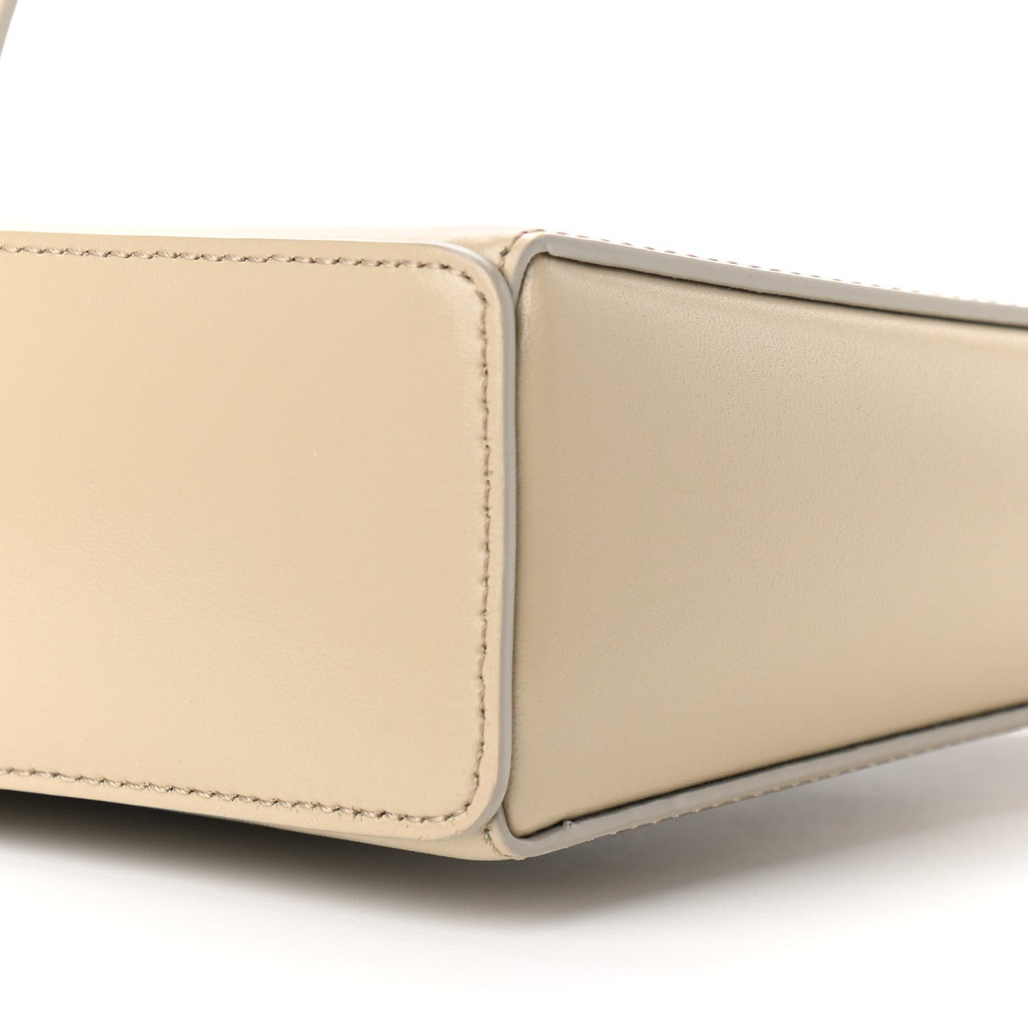 Box Calfskin Small Cut Out Shoulder Bag Beige
