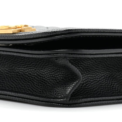Chanel Caviar Chevron Quilted Boy Flap Waist Belt Bag Black 9 of 11