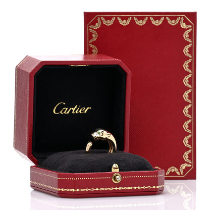 Cartier 18K Yellow Gold Tsavorite Onyx 11mm Panthere De Cartier Ring 52 6 6 of 6