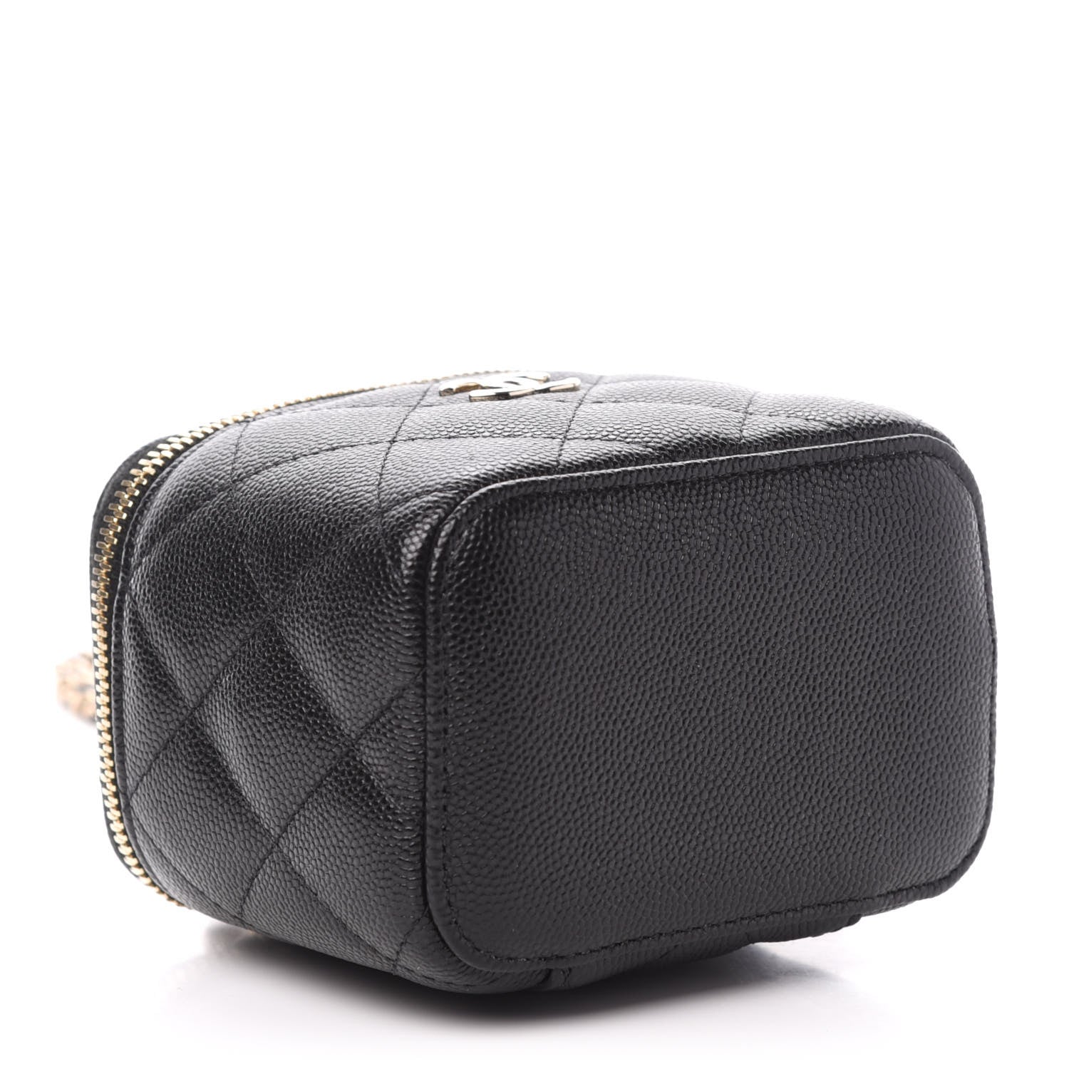 Chanel Caviar Quilted Mini Pearl On Top Vanity Case With Chain Black 4 of 11