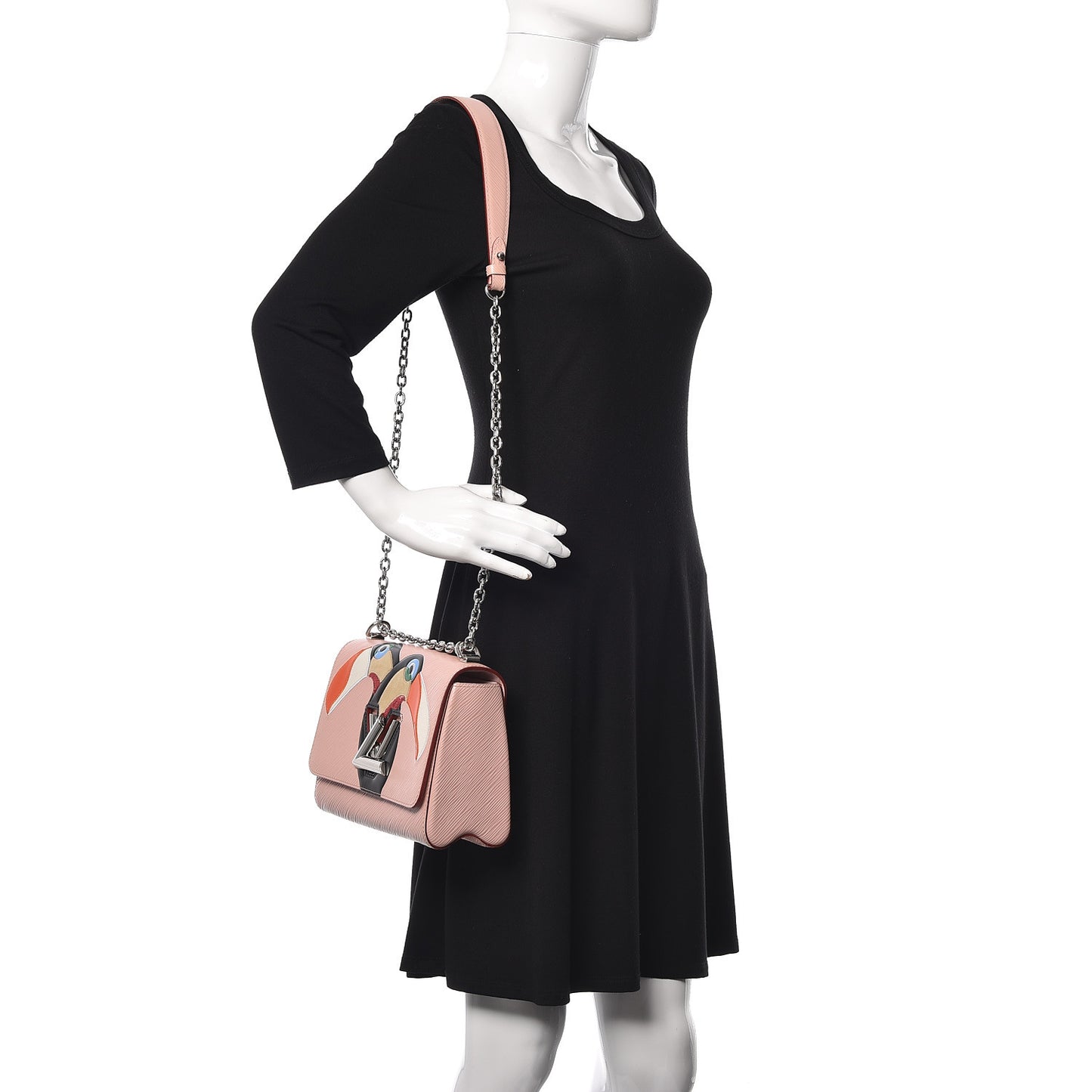 Epi Exotic Birds Twist Shoulder Bag MM Crystal Pink