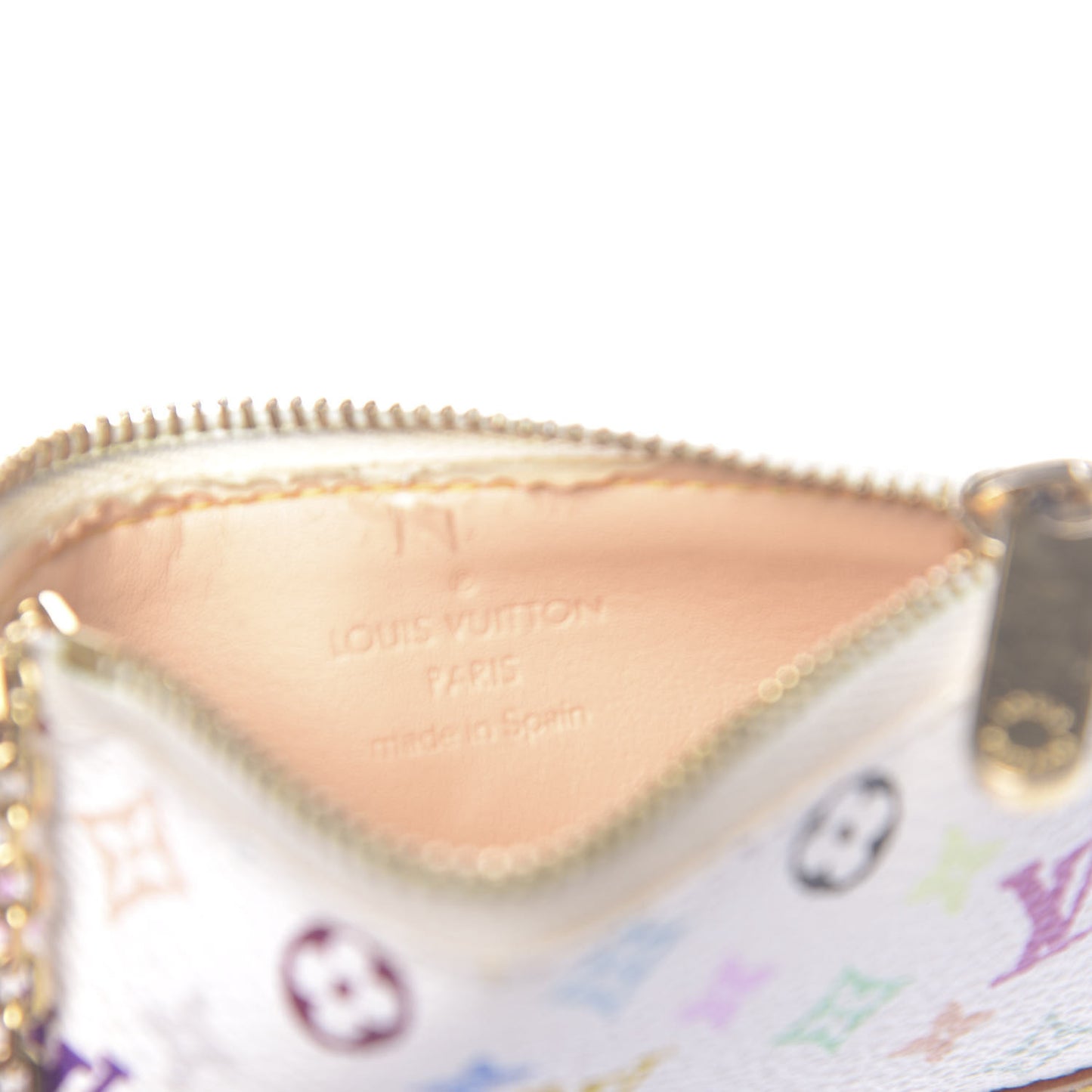 Monogram Multicolor Key Pouch White