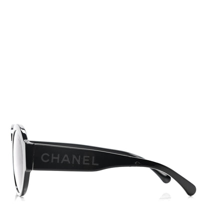 Chanel Acetate Polarized Round Sunglasses 5410 Black 3 of 7
