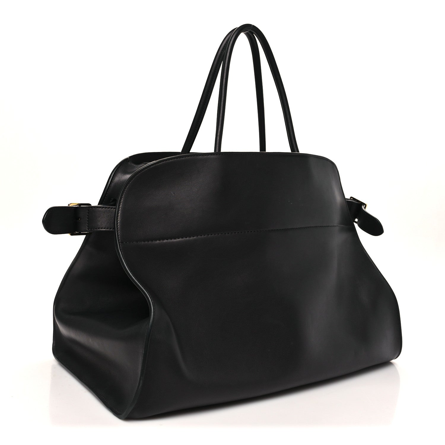 The Row Polished Saddle Calfskin Soft Margaux 17 Black 3 of 10