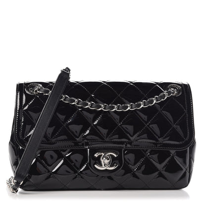 Chanel Patent Quilted Large Coco Shine Flap Black 1 of 11