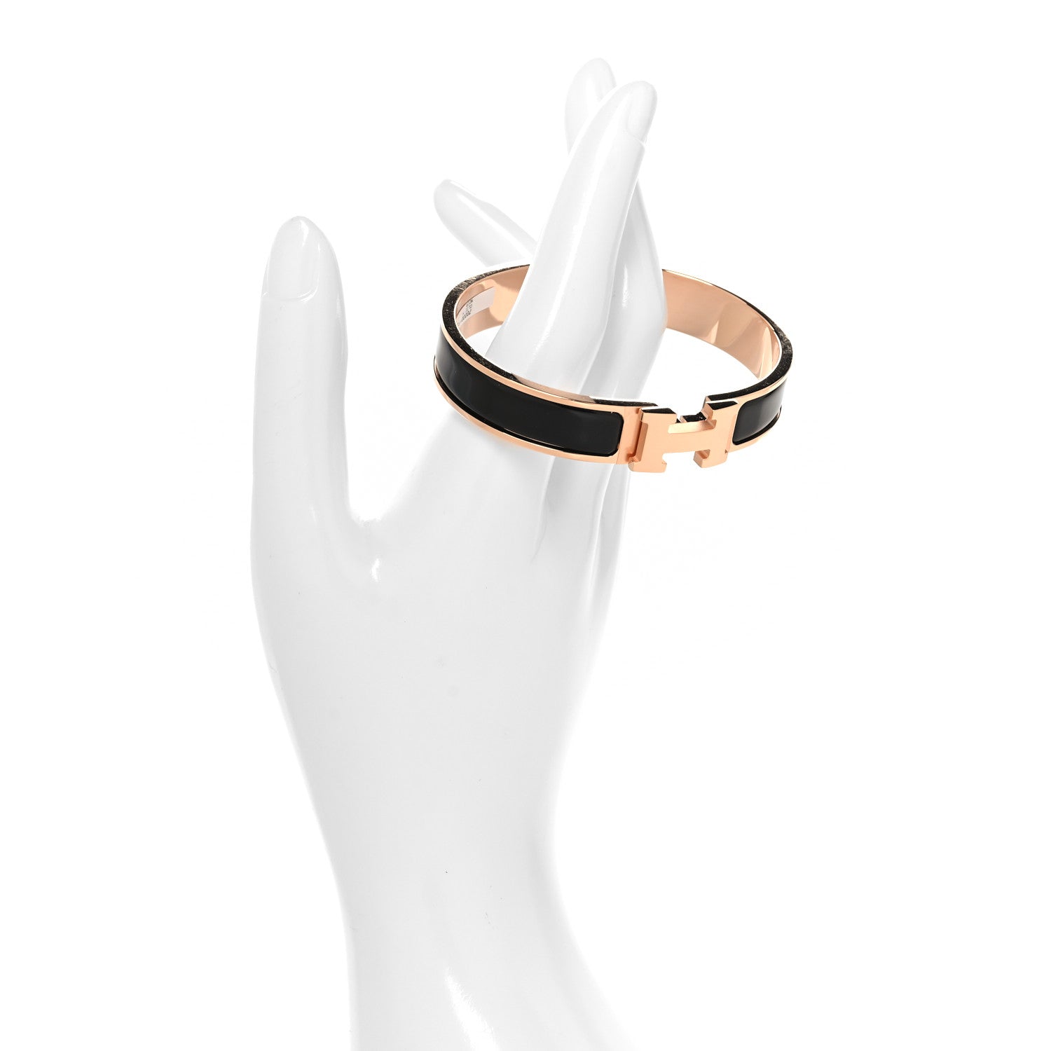 Hermes Enamel Narrow Clic Clac H Bracelet GM Black 2 of 5