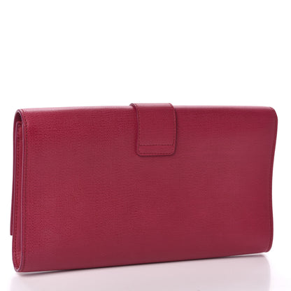 Saint Laurent Textured Calfskin Classic Y Ligne Clutch Fuchsia 3 of 7