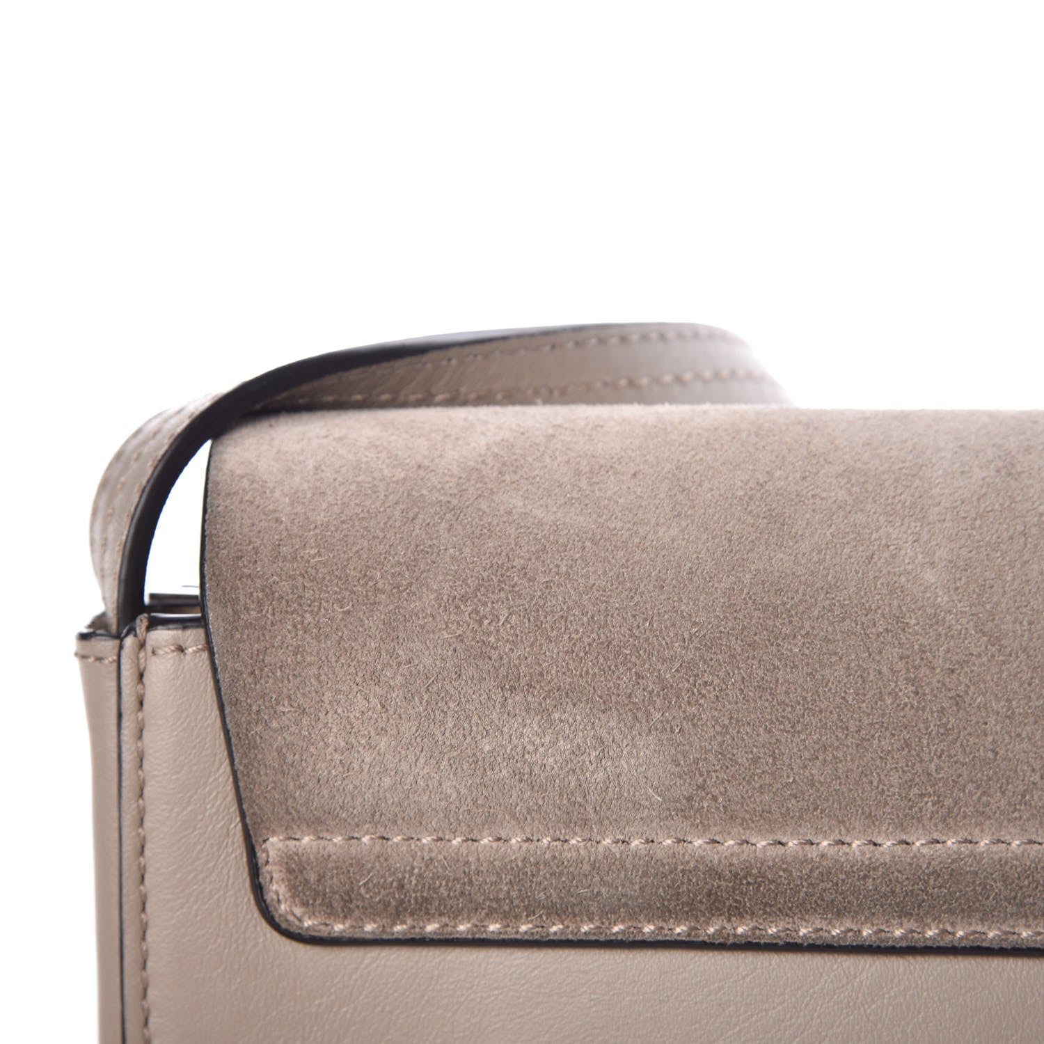 Chloe Suede Calfskin Small Faye Shoulder Bag Motty Grey 12 of 13