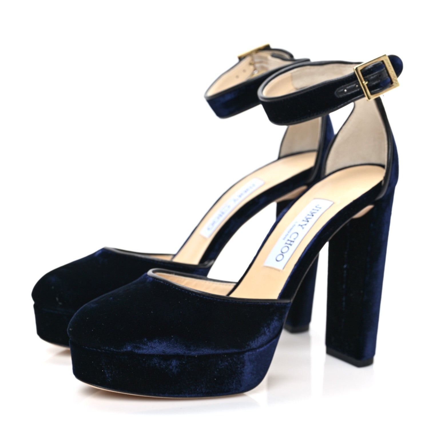 Jimmy Choo Velvet Daphne 120 Pumps 36.5 Navy 3 of 7