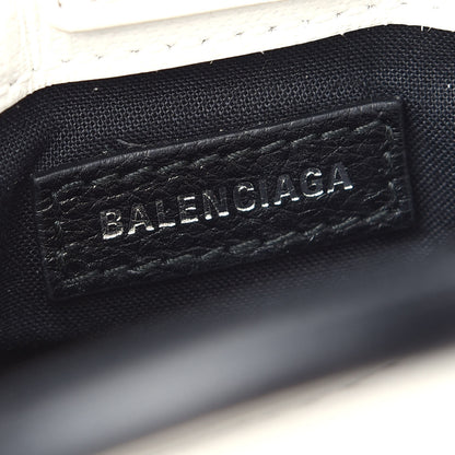 Balenciaga Squared Calfskin Logo Shopping Phone Holder Bag White 6 of 14