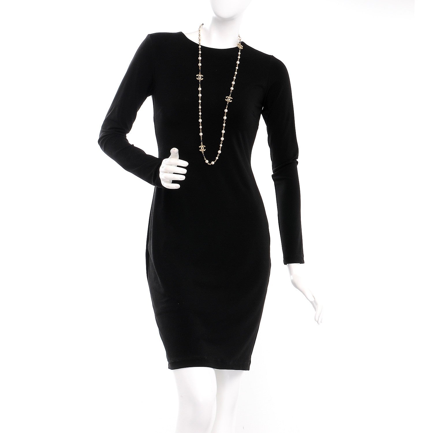 Chanel Pearl Bead Crystal CC Long Necklace Navy Gold 2 of 4