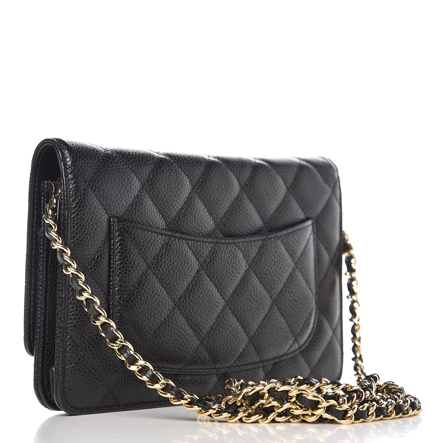 Caviar Quilted Wallet On Chain WOC Black