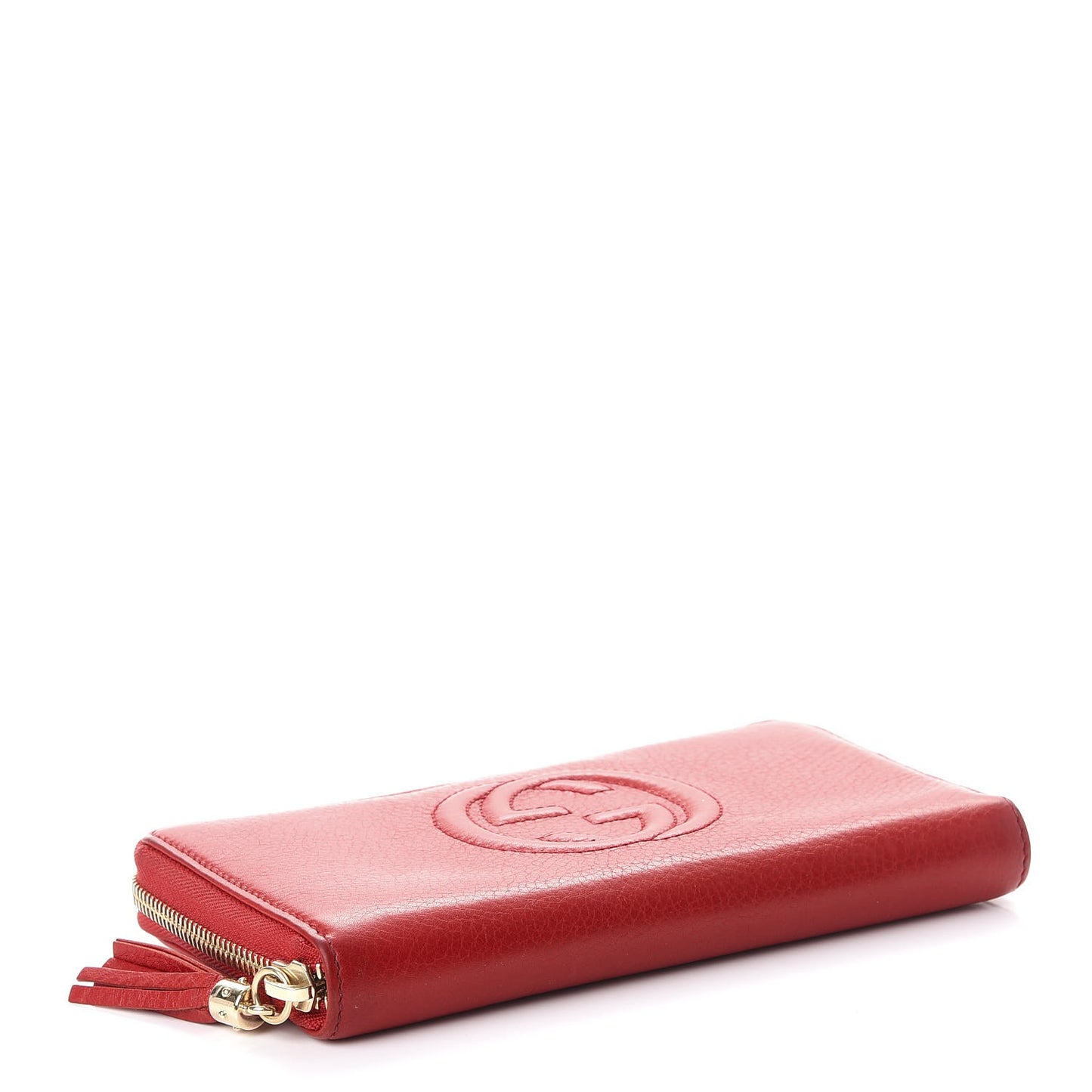 Pebbled Calfskin Soho Zip Around Wallet Red