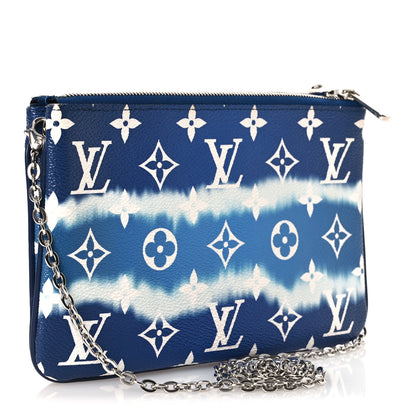 Louis Vuitton Monogram Giant Escale Double Zip Pochette Blue 2 of 10