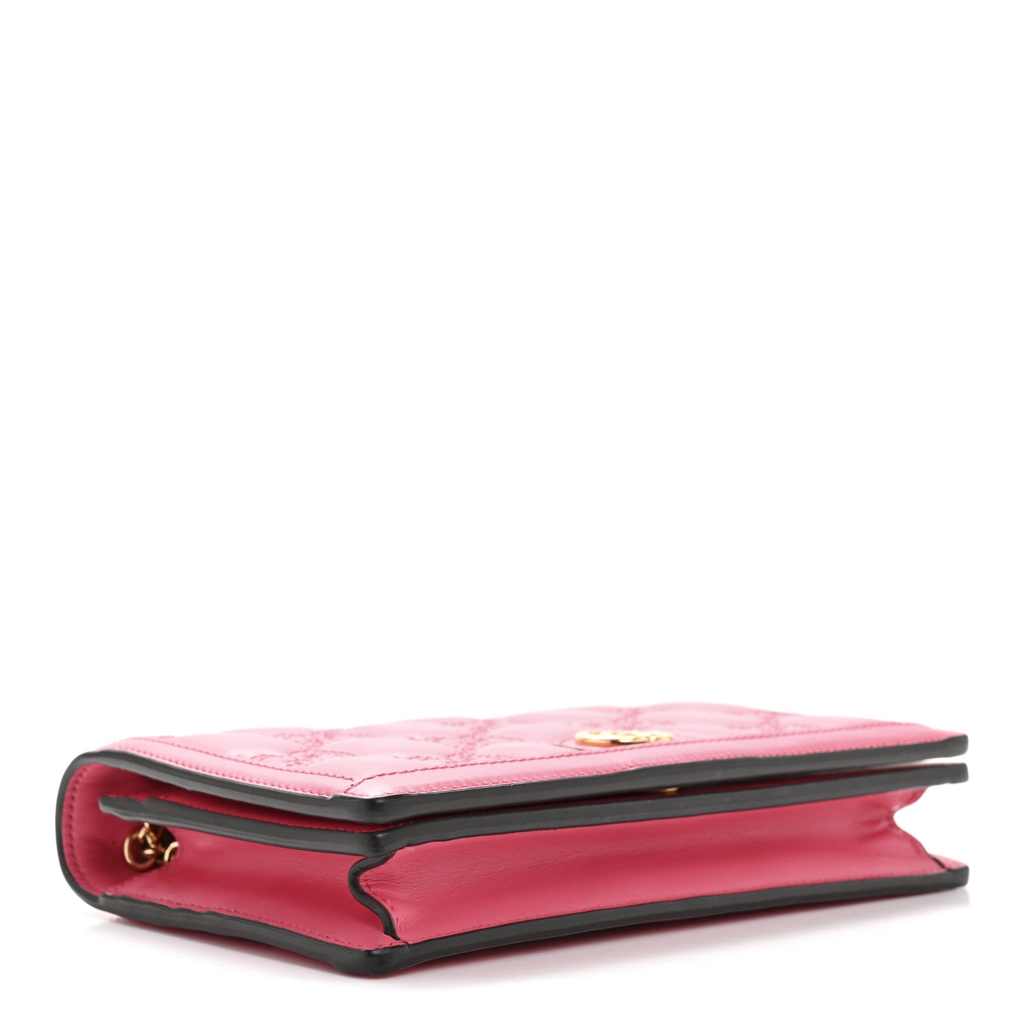 Gucci Calfskin GG Matelasse Chain Wallet Rhodamine Pink 4 of 12