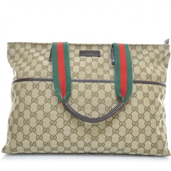 Gucci Monogram Web Large Diaper Tote Brown 1 of 8