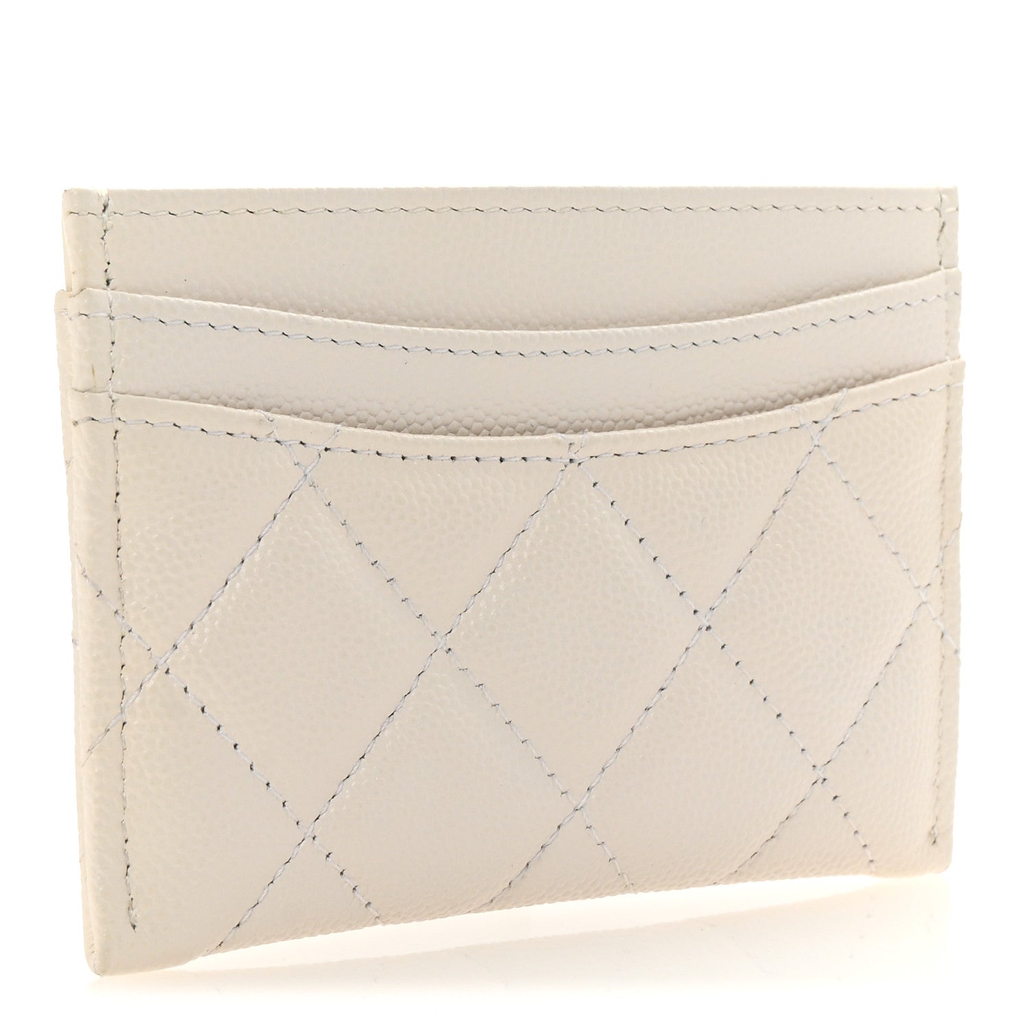 Chanel Caviar Quilted Card Holder White 3 of 9