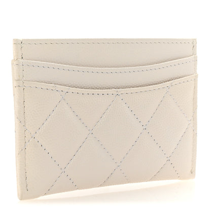 Chanel Caviar Quilted Card Holder White 3 of 9