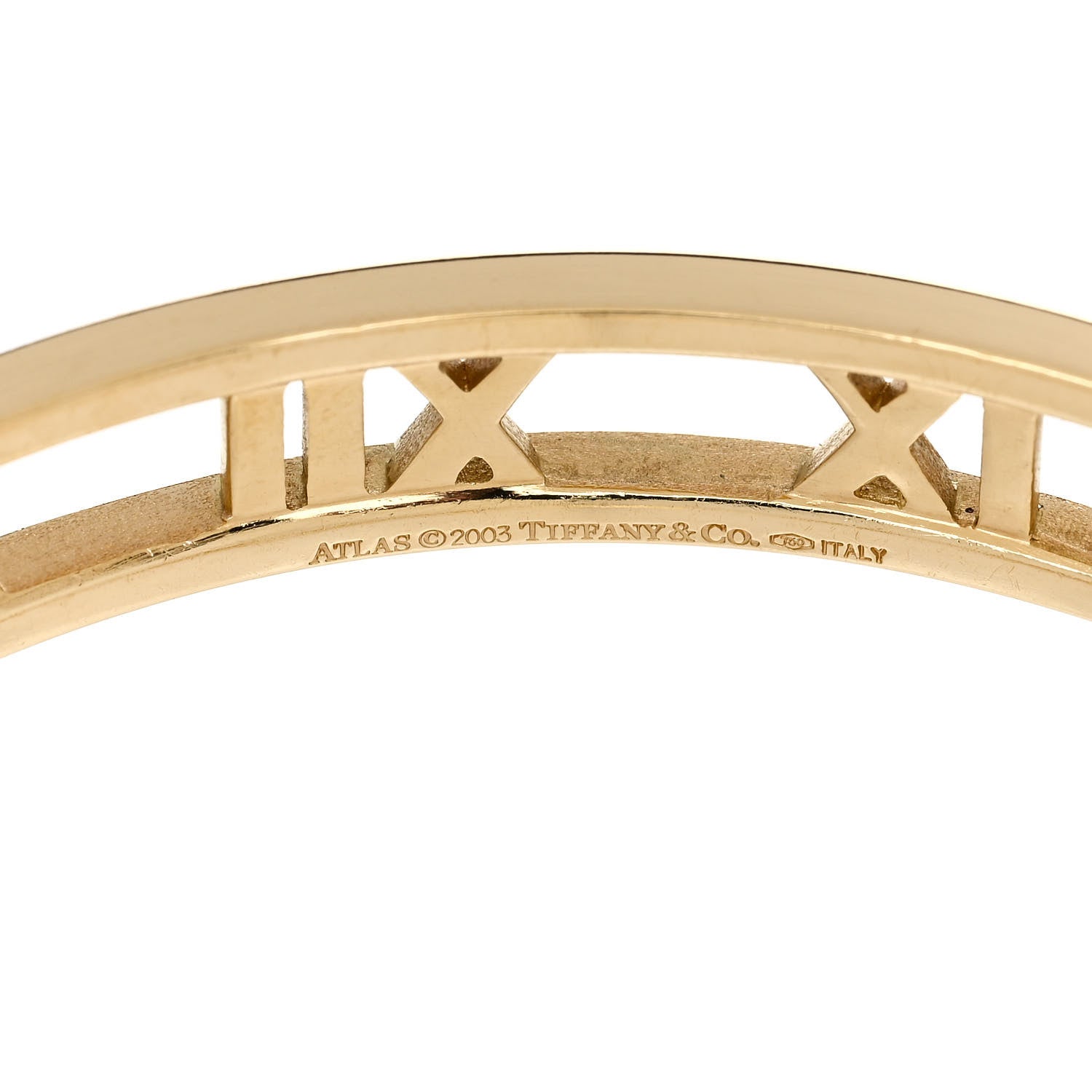 Tiffany 18K Yellow Gold Atlas Open Bangle Bracelet 3 of 4