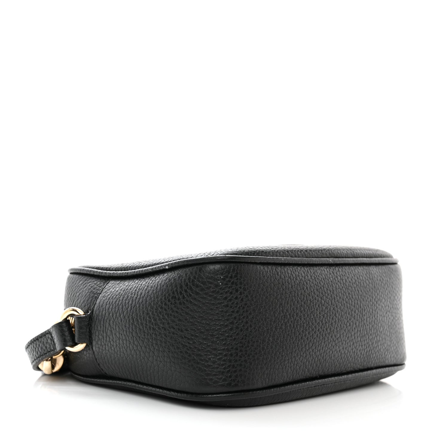 Pebbled Calfskin Small Soho Disco Bag Black