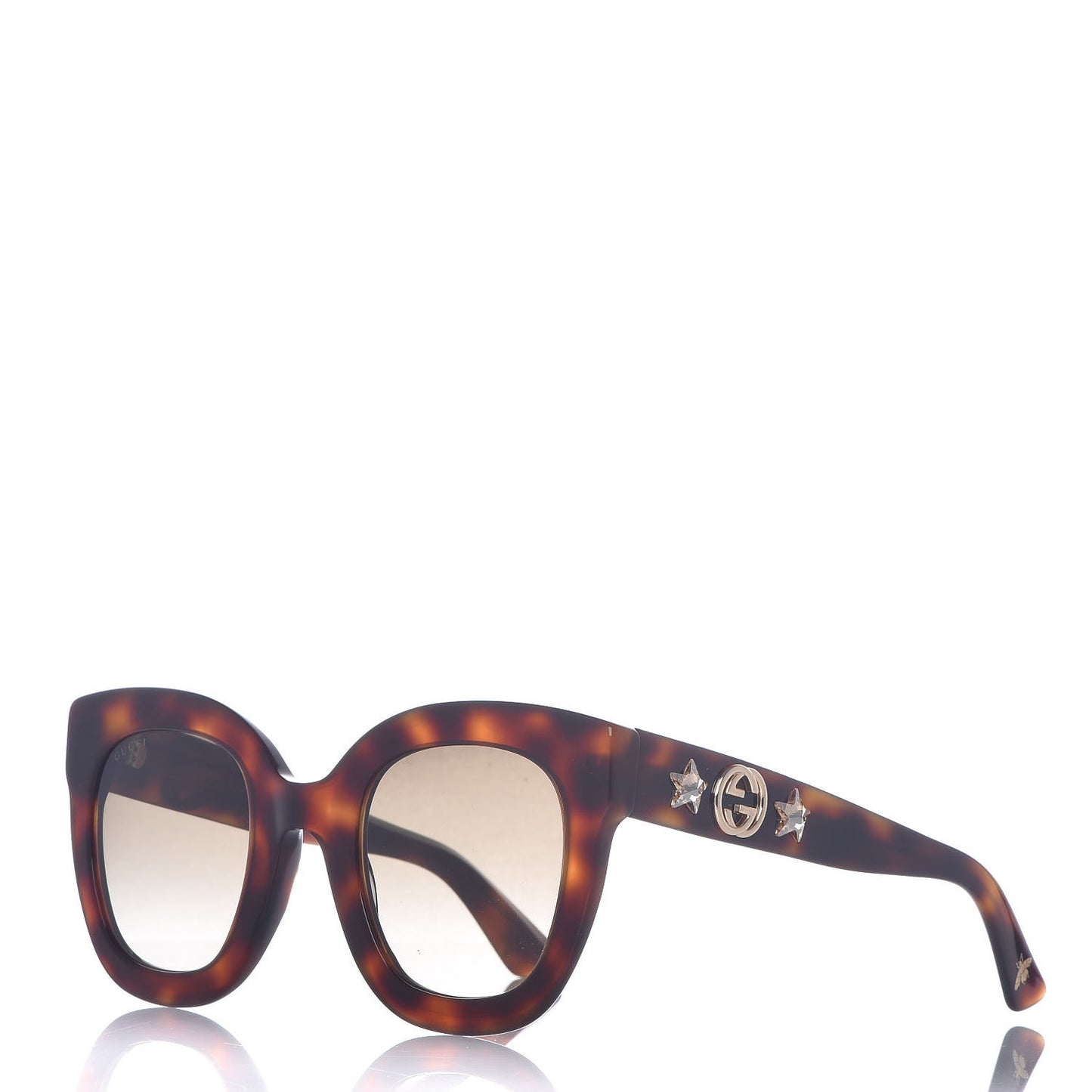 Round Frame Star Sunglasses GG0208S Tortoise