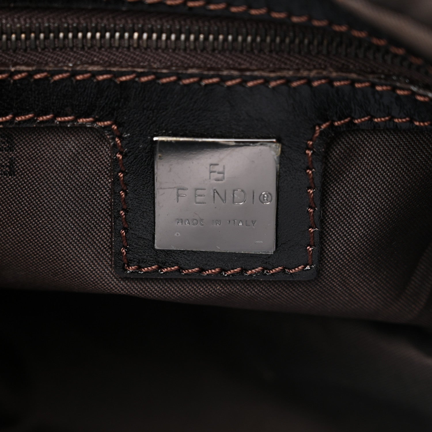 Fendi Zucchino Shoulder Bag Tobacco Moro 6 of 10