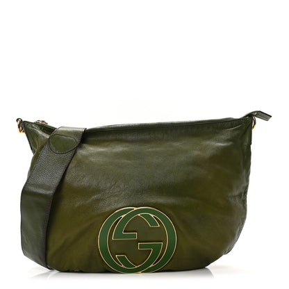 Gucci Calfskin Enamel Blondie Hobo Green 1 of 15