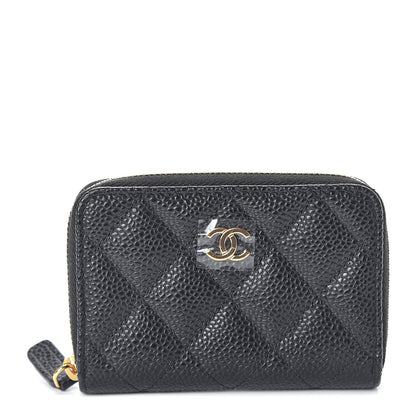 Chanel Caviar Quilted Zip Coin Purse Black 1 of 7