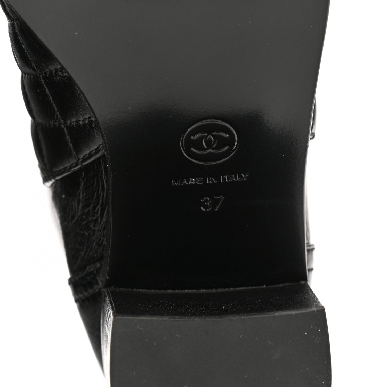 Chanel Crumpled Calfskin Quilted Cap Toe Short Boots 37 Black 6 of 8
