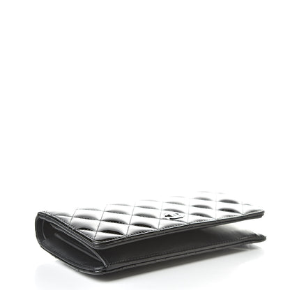 Chanel Patent Calfskin Quilted Yen Wallet Black 4 of 10