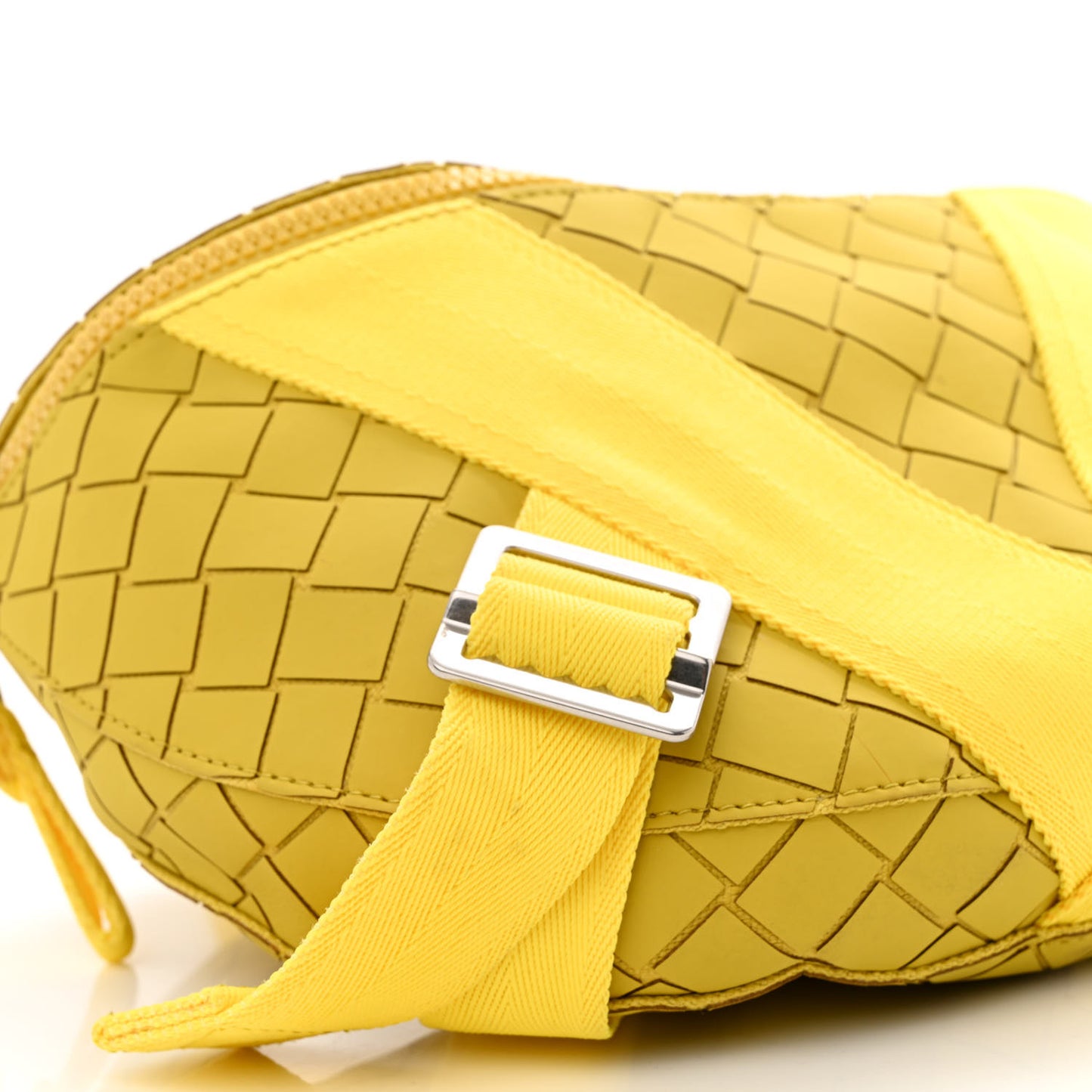 Nappa Intrecciato Carved Panels Belt Bag Yellow