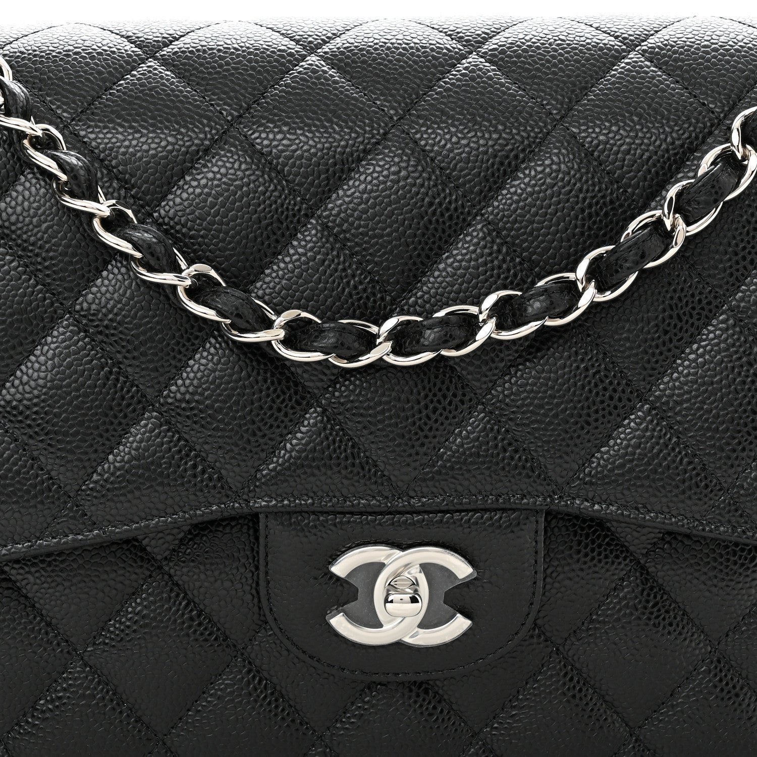 Chanel Caviar Quilted Jumbo Double Flap Black 7 of 9