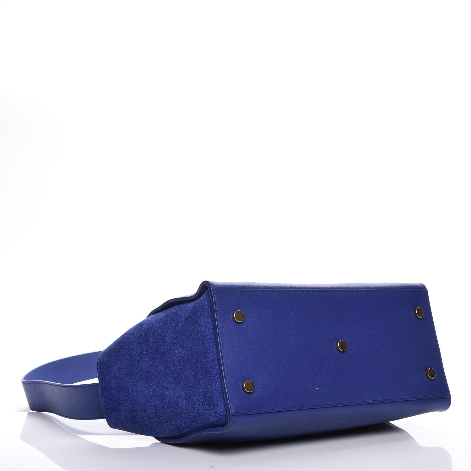 Saint Laurent Calfskin Suede Small Monogram Downtown Cabas Ultramarine 5 of 12