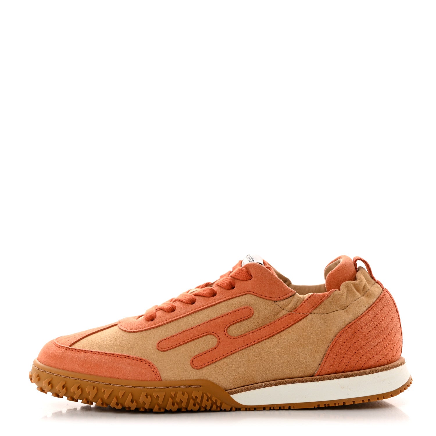 Hermes Suede Goatskin Jet Sneakers 37.5 Beige Natura Orange Nacarat 1 of 8