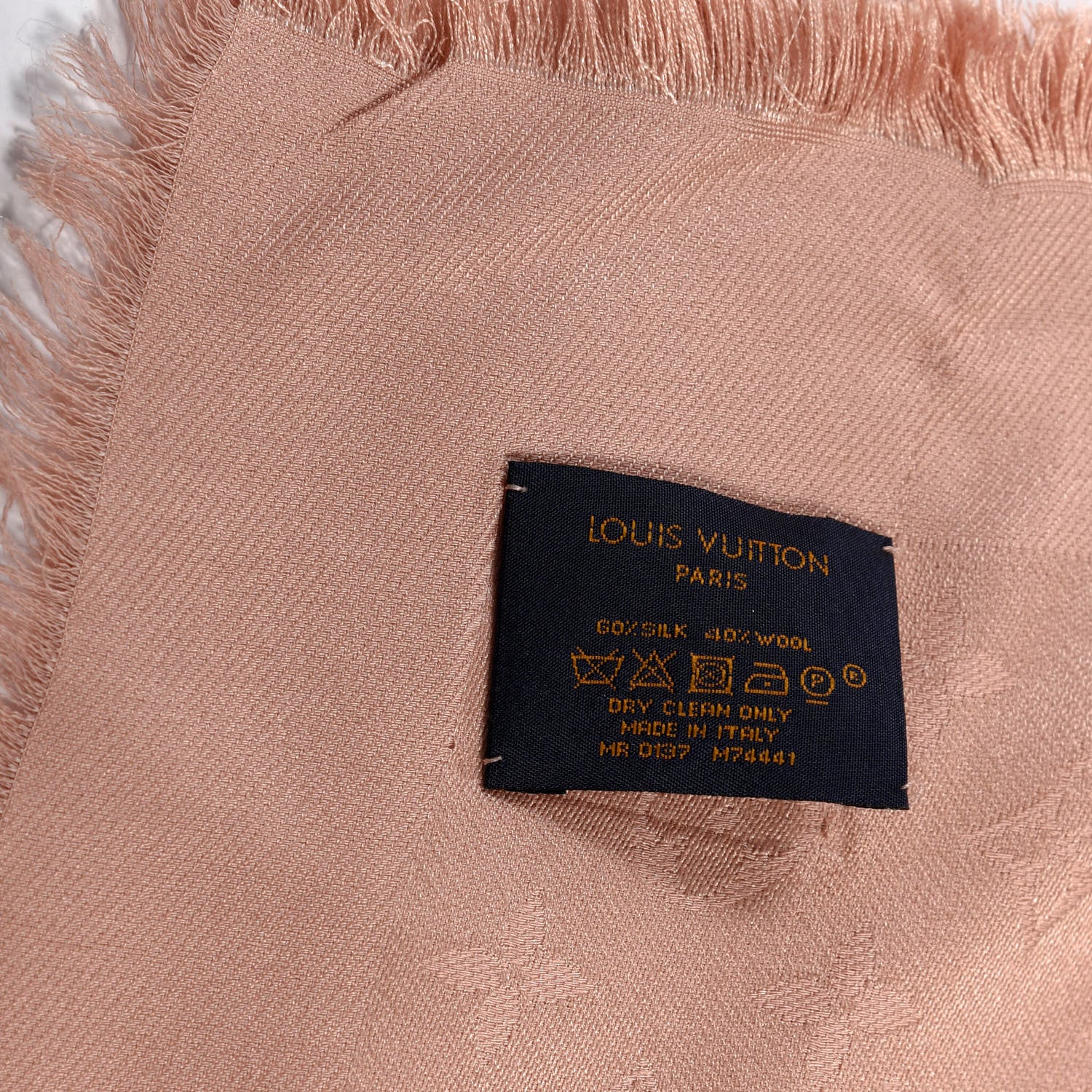 Louis Vuitton Silk Wool Monogram Shawl Rose 4 of 4