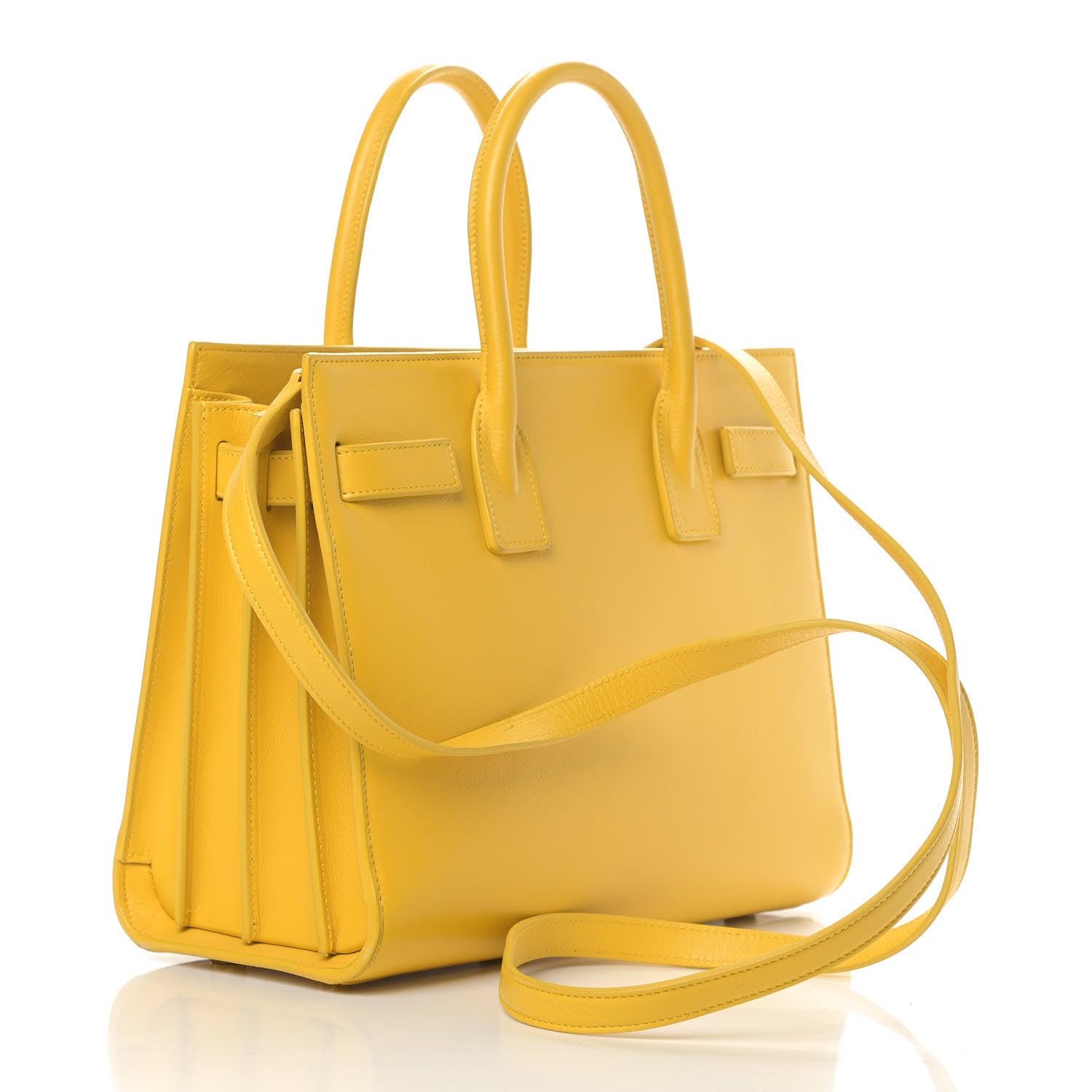 Saint Laurent Grained Calfskin Baby Sac De Jour Yellow 3 of 14