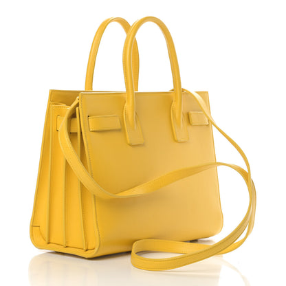 Saint Laurent Grained Calfskin Baby Sac De Jour Yellow 3 of 14